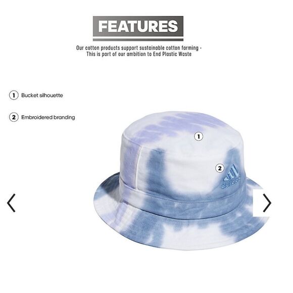 Women\'s Adidas Color Wash tie-dyed bucket hat in blue and purple OS main image 13
